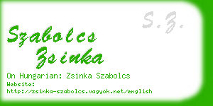 szabolcs zsinka business card